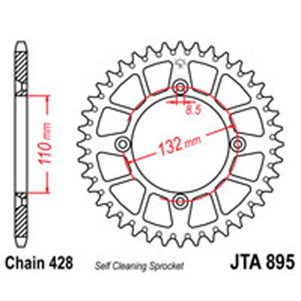 JT JT Rear Sprockets R/W 895-49SC Alloy